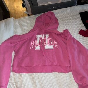 Florida pink cropped hoodie size large